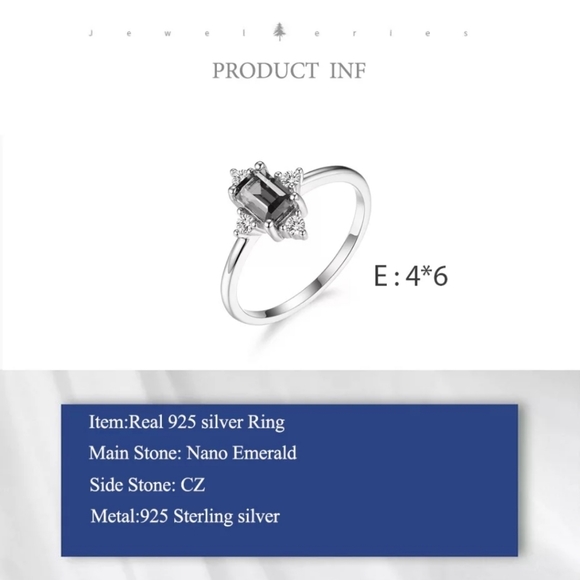 SOLD SOLD SOLD Silver Emerald Gemstone Ring S6 - Picture 5 of 7